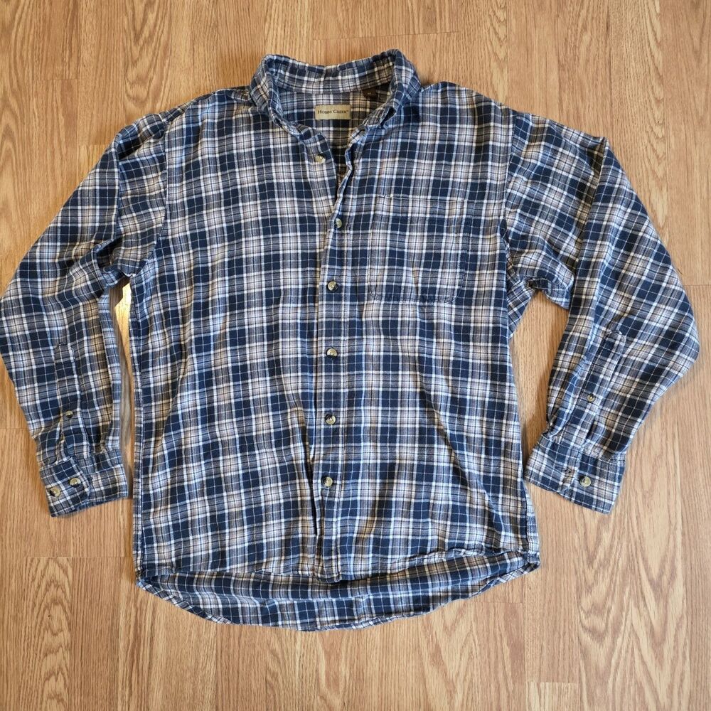 Hobbs Creek Tartan Flannel Button Up Shirt - Mens Size M - Blue White